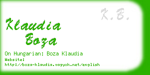 klaudia boza business card